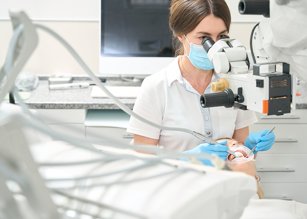 Close-up of professional dental polishing for enhanced oral health using advanced tools